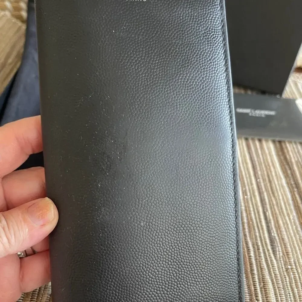 Saint Laurent bifold long wallet with box black YSL